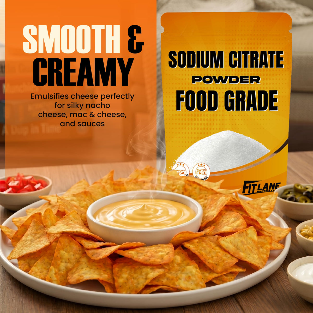 Poudre de citrate de sodium Fit Lane Nutrition 299g vue arrière