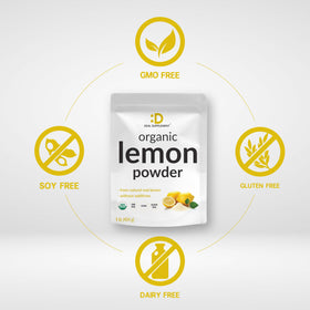 Poudre de citron bio DEAL SUPPLEMENT 472g en utilisation dans un smoothie