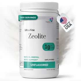 Poudre de clinoptilolite zeolite Organic Excellence en pot de 500 portions