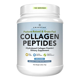 Poudre de collagène AMANDEAN 1kg vue avant avec emballage