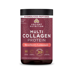 Poudre de collagène Ancient Nutrition 349g Fraise Citron vue avant