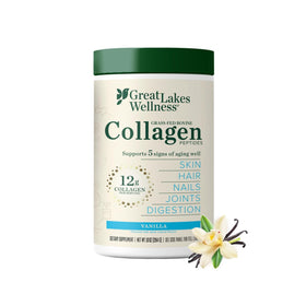 Poudre de collagène aromatisée Great Lakes Gelatin en boîte de 349 g