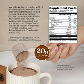 Poudre de Collagène au Chocolat Bulletproof 621g avec cuillère