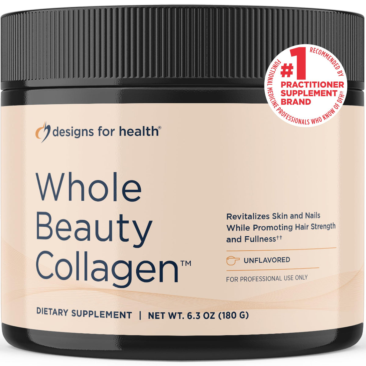 Poudre de collagène Beauté Entière Designs for Health vue de face