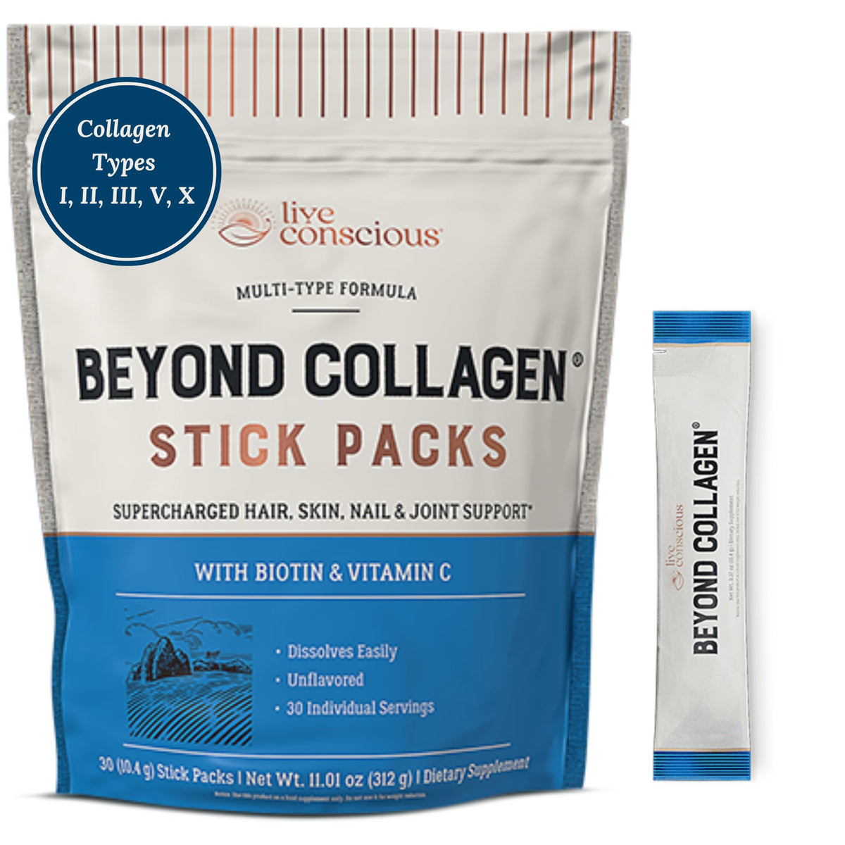 Poudre de collagène Beyond Live Conscious sachets individuels