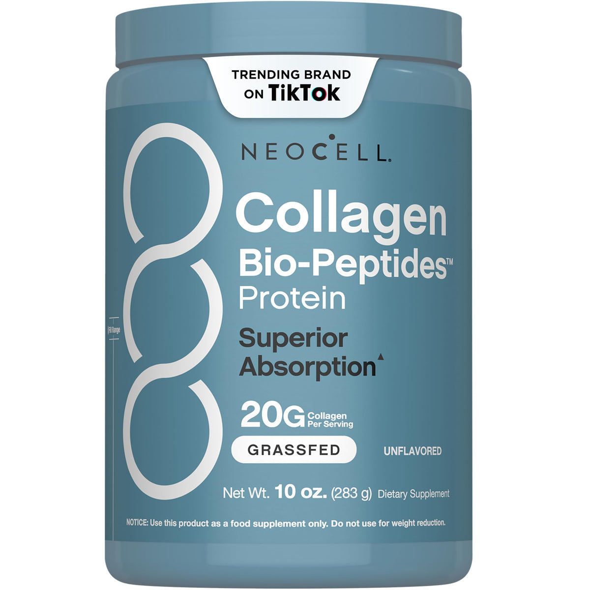 Poudre de collagène bio-peptides NeoCell 381g vue avant