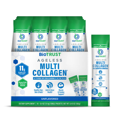 Poudre de collagène BioTrust en sachets de 15,25 g