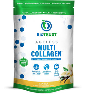 Poudre de collagène BioTrust Multi Collagène Vanille 240g vue de face
