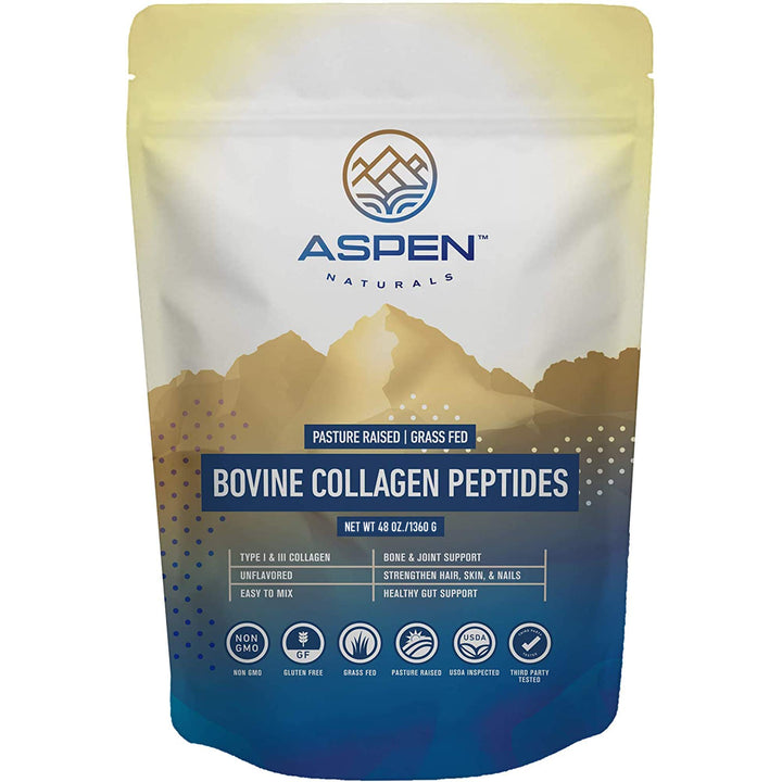 Poudre de collagène bovin ASPEN NATURALS 1379g vue de face