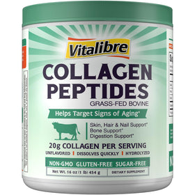 Poudre de collagène bovin hydrolysé Vitalibre 558g vue de face