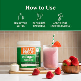 Poudre de collagène Bulletproof dans un smoothie