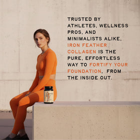 Poudre de Collagène Chocolat CleanForm Nutrition sur un fond naturel