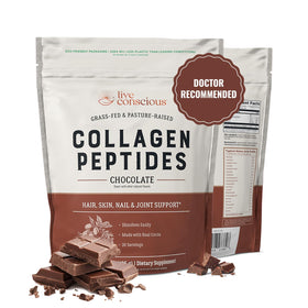 Poudre de collagène chocolat Live Conscious 440g vue de face
