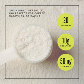 Poudre de collagène CleanForm Nutrition sur une table
