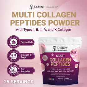 Poudre de collagène Dr. Berg mélangée dans un smoothie