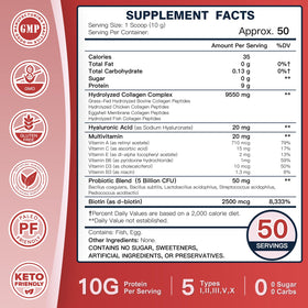 Poudre de collagène DRFOSTER avec informations nutritionnelles