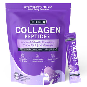 Poudre de collagène DRFOSTER vue de face avec sachets
