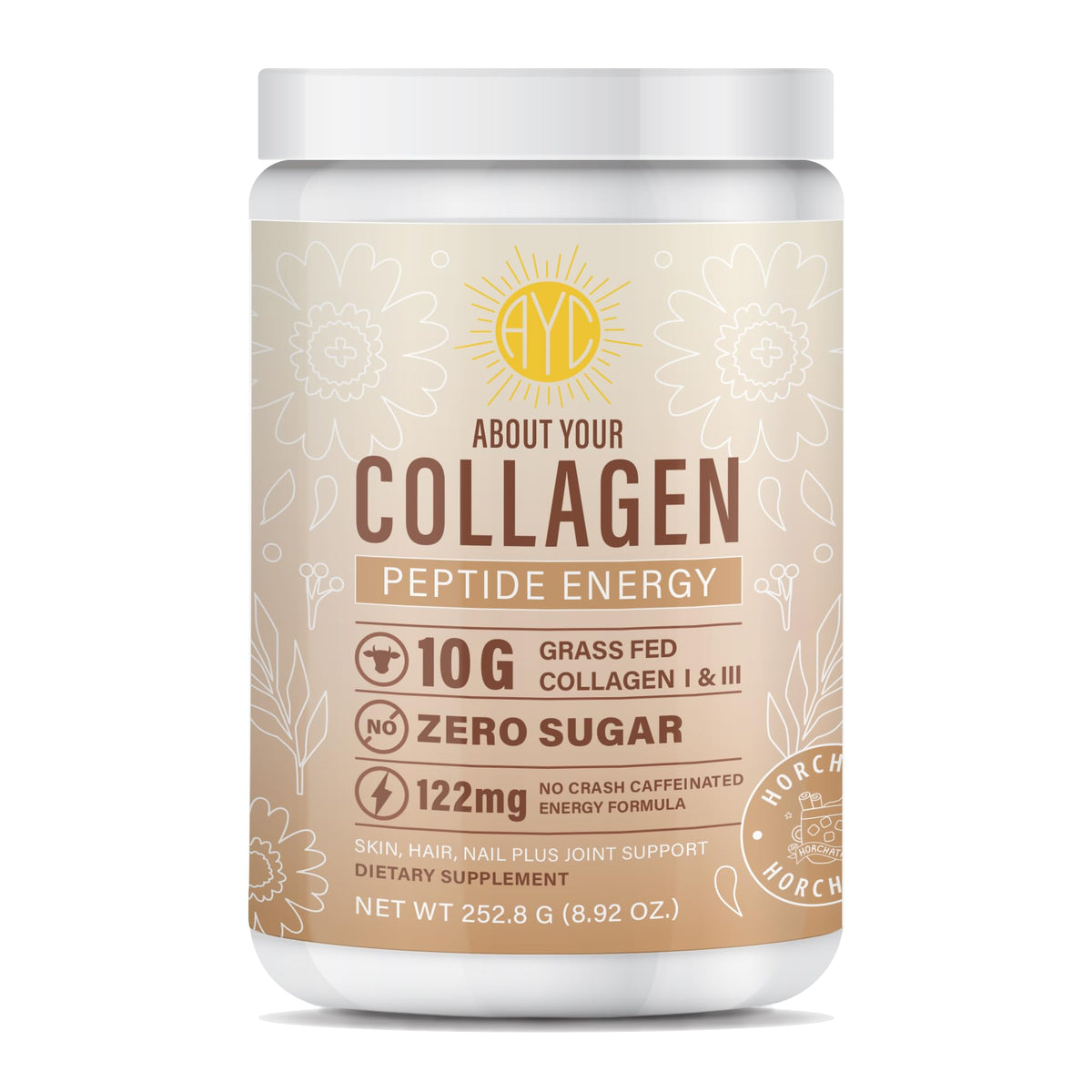 Poudre de collagène énergétique ABOUT YOUR COLLAGEN vue de face