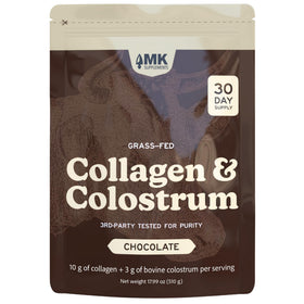 Poudre de collagène et colostrum chocolat MK Supplements vue de face
