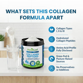 Poudre de collagène ForestLeaf 1152g dans un bol