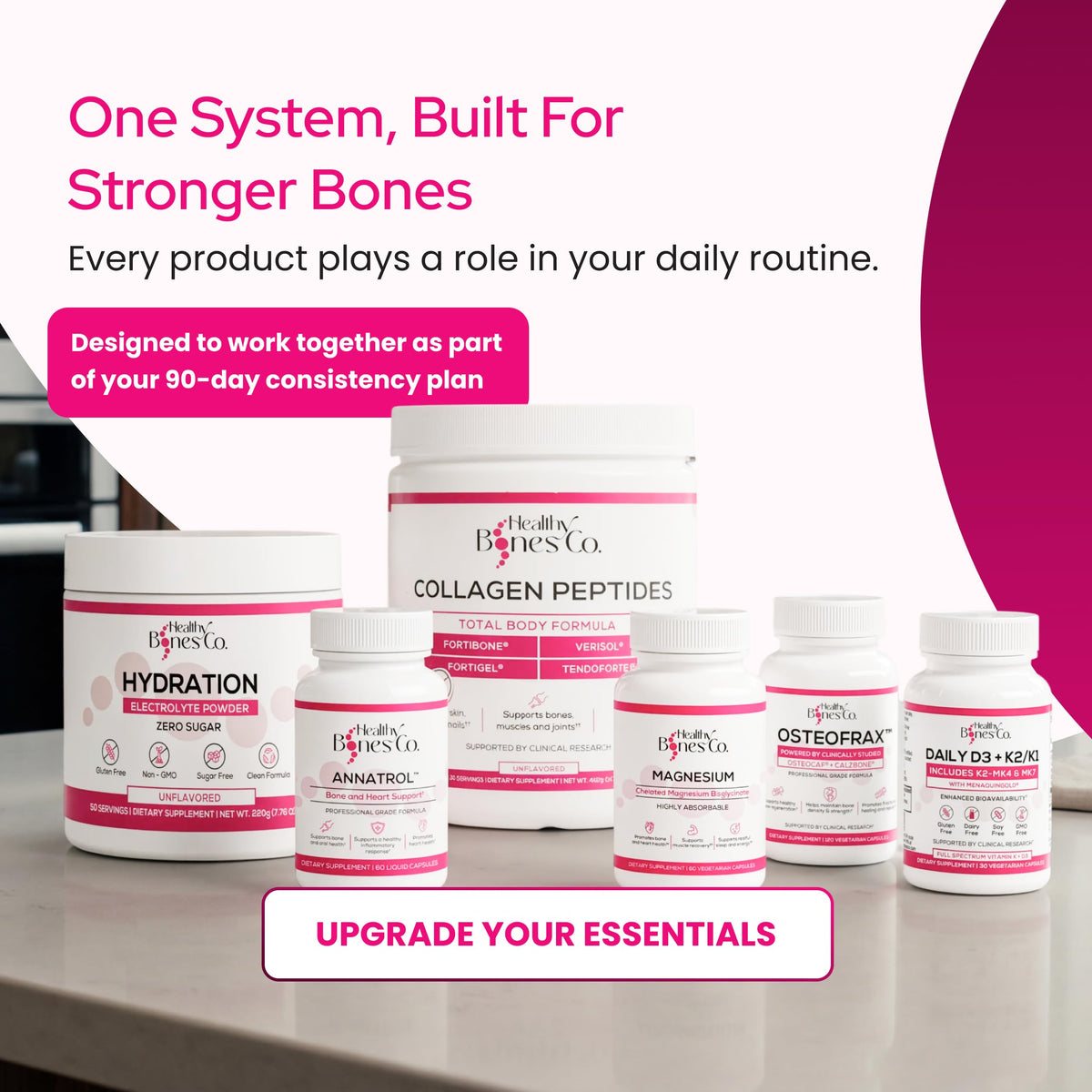 Poudre de collagène FORTIBONE avec des produits de beauté