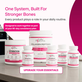 Poudre de collagène FORTIBONE avec des produits de beauté