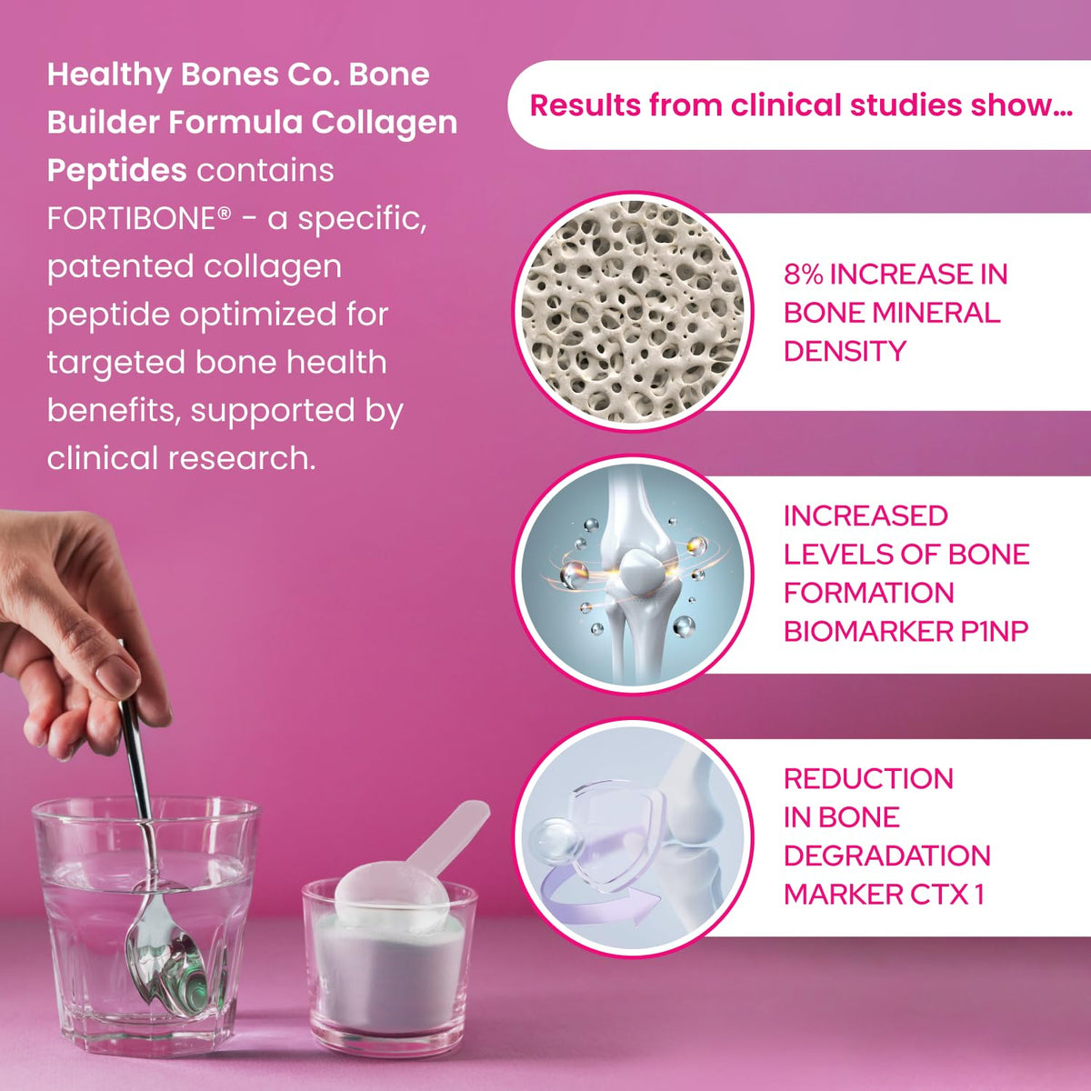 Poudre de collagène FORTIBONE® dans un smoothie
