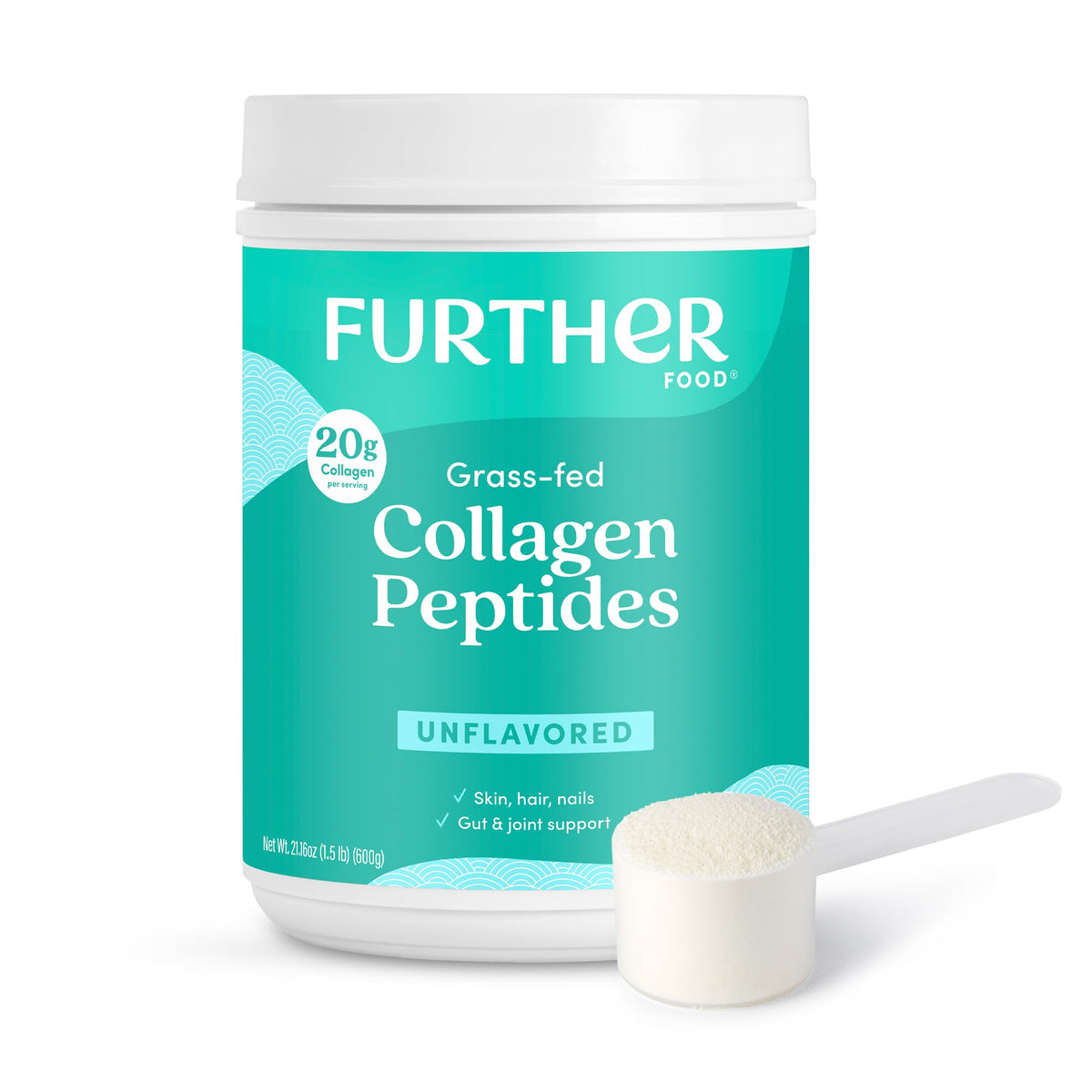 Poudre de collagène Further Food 730g vue de face