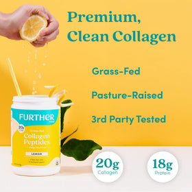 Poudre de collagène Further Food dans un bol avec une cuillère