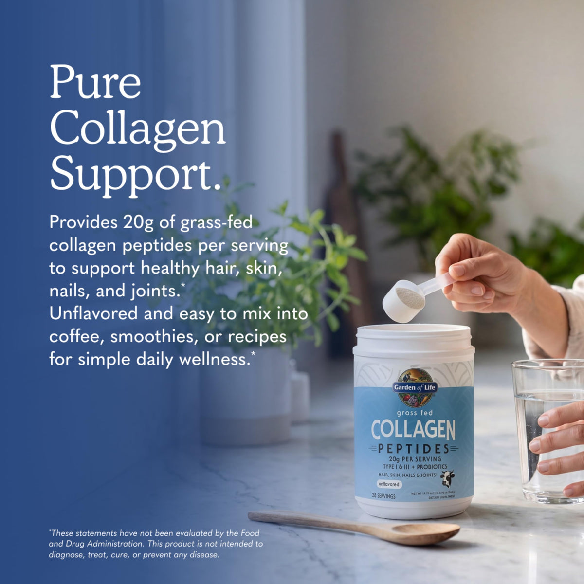 Poudre de collagène Garden of Life 720g avec cuillère de mesure