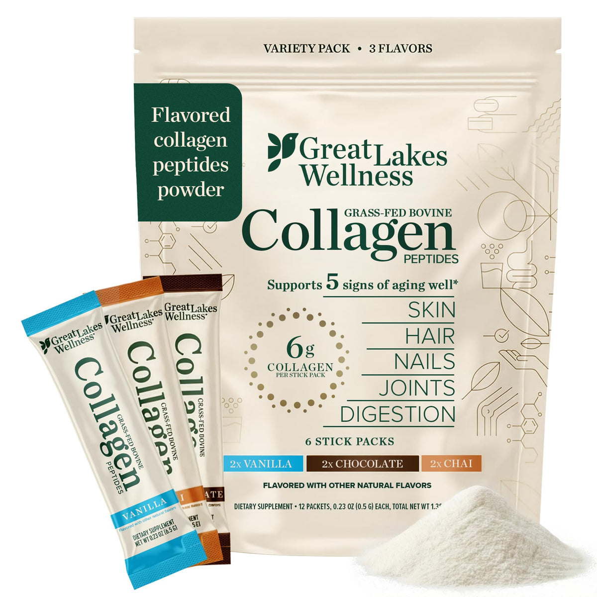 Poudre de Collagène Great Lakes Gelatin 50g en sachet