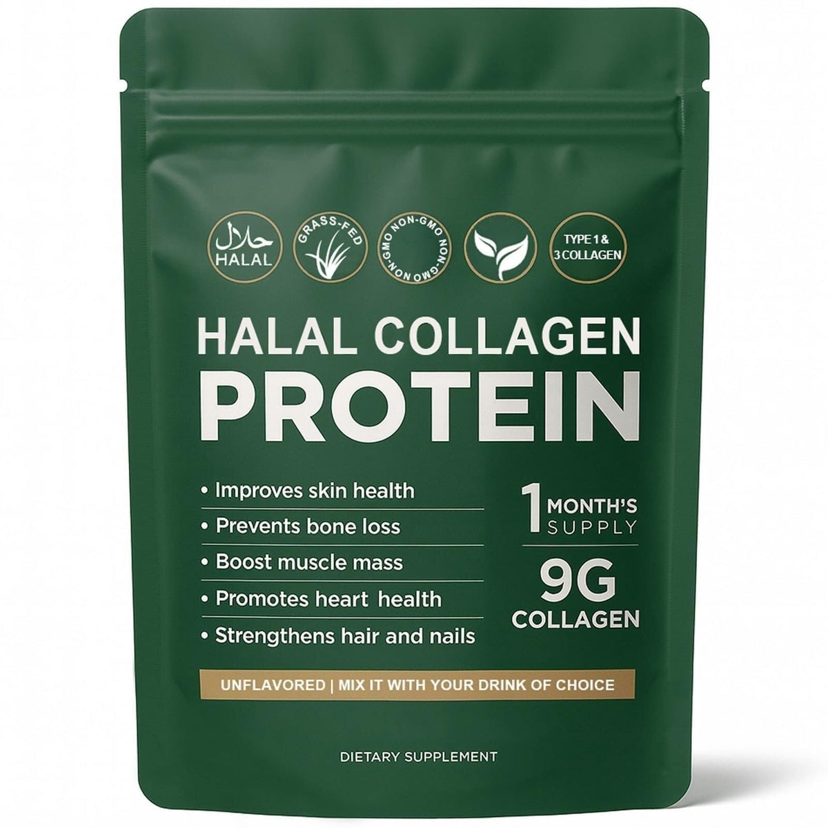 Poudre de collagène halal Generic 290g vue de face