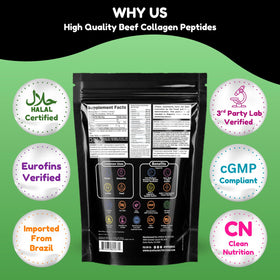 Poudre de collagène halal SHIFAA NUTRITION sur fond neutre