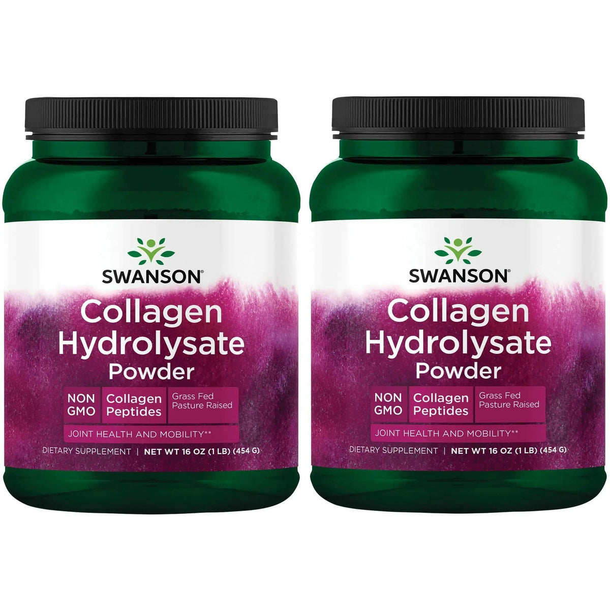 Poudre de collagène hydrolysat Swanson 1 lb en emballage