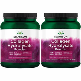 Poudre de collagène hydrolysat Swanson 1 lb en emballage