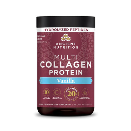 Poudre de collagène hydrolysé Ancient Nutrition vanille vue de face