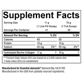 Poudre de collagène hydrolysé Essential Elements 1188g avec fruits