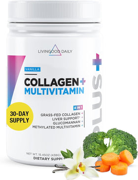 Poudre de collagène hydrolysé Livingood Daily en packaging avant