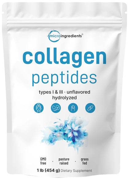 Poudre de collagène hydrolysé Micro Ingredients 472g vue de face