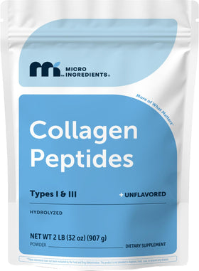 Poudre de collagène hydrolysé Micro Ingredients 939g vue de face