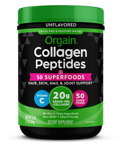 Poudre de collagène hydrolysé Orgain 558g dans son emballage