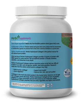 Poudre de collagène hydrolysé Perfect Supplements dans un verre d'eau