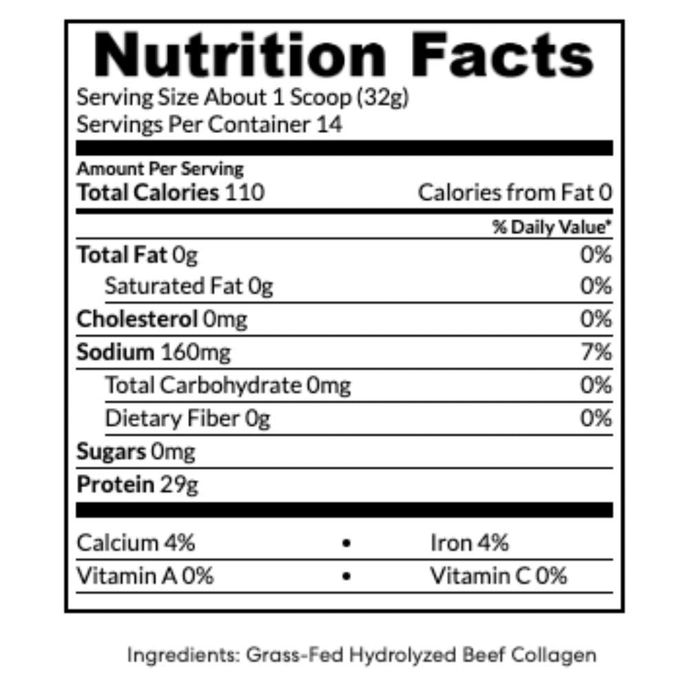 Poudre de collagène hydrolysé True Nutrition 472g sur une table de cuisine