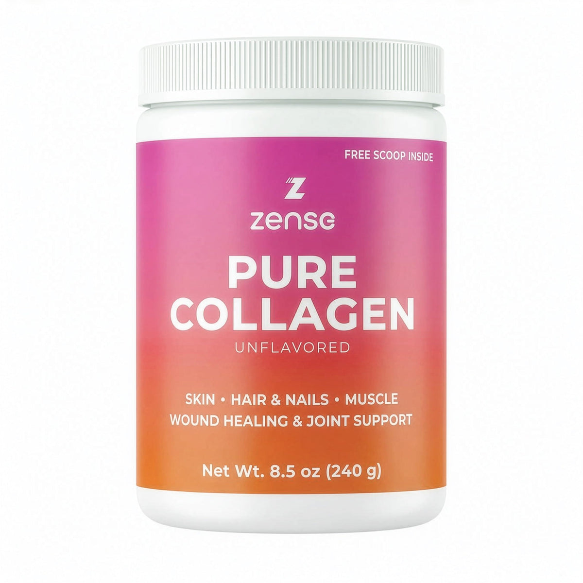 Poudre de collagène hydrolysé ZENSE 240 g vue avant