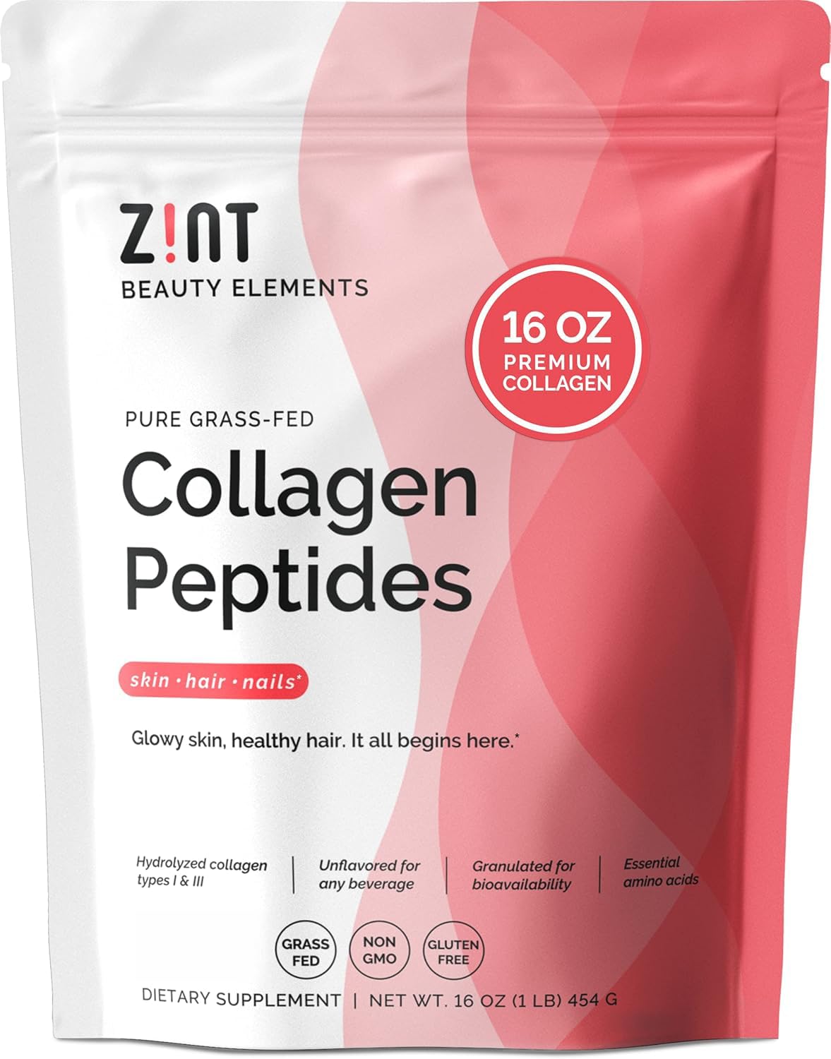Poudre de collagène hydrolysé Zint 290g en vue avant avec emballage