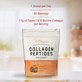 Poudre de collagène Live Conscious 971g avec fruits frais
