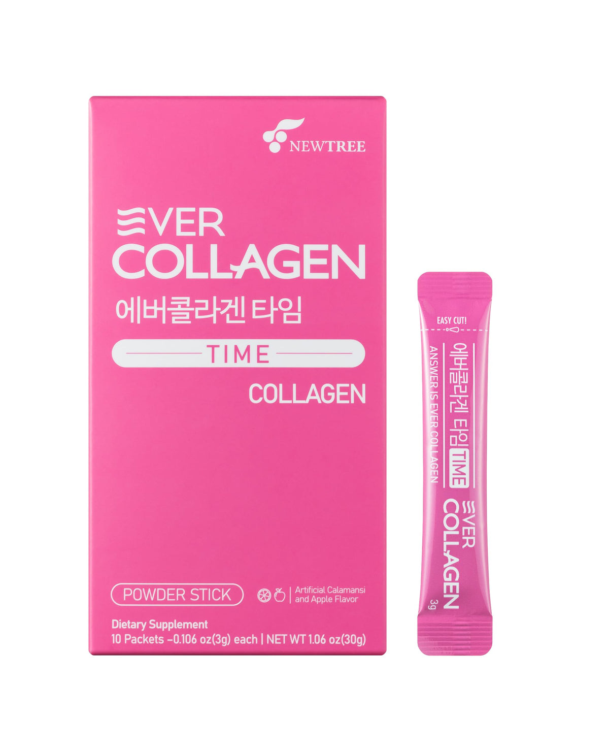 Poudre de collagène marin EVER COLLAGEN en sachet individuel saveur pomme