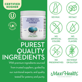 Poudre de collagène marin Maxi Health mélangée dans un smoothie