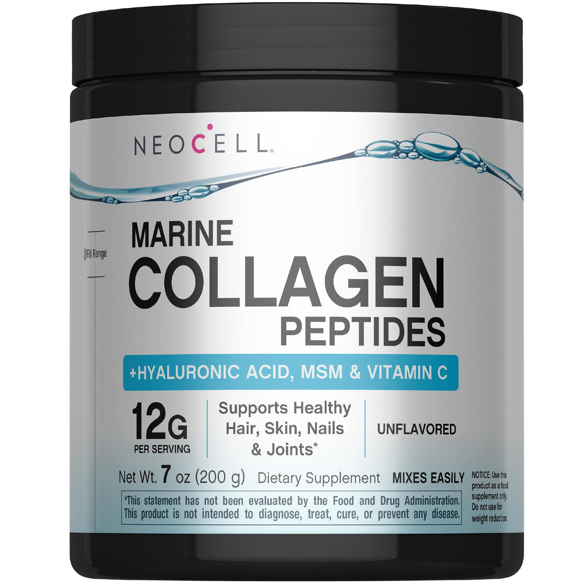 Poudre de collagène marin NeoCell 7 oz vue avant