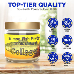 Poudre de collagène marin Salcoll 174g dans un verre d'eau